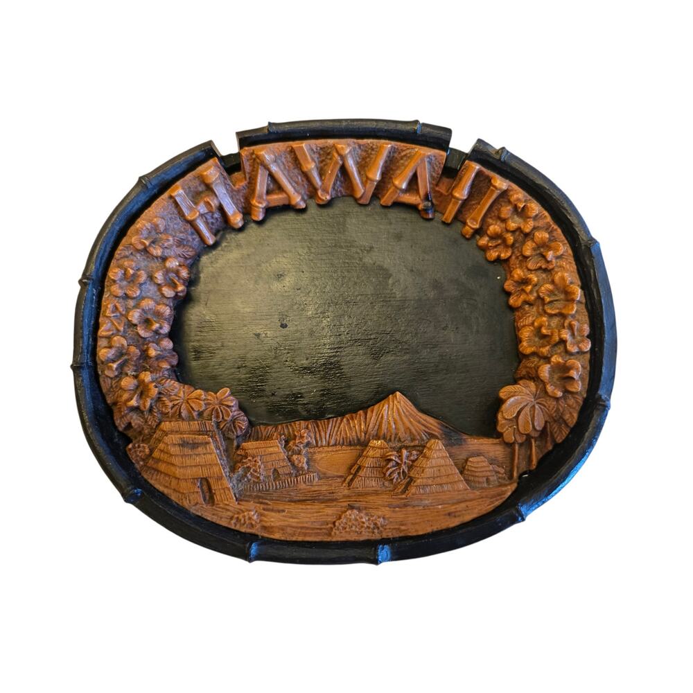 CocoJoes Hawaiian Hapa-Lava Carved Ash Tray Hapa Wood and Lava